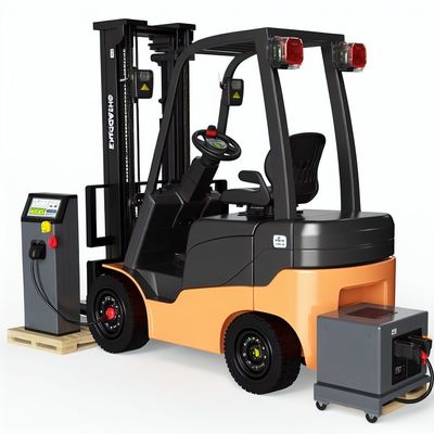 Material Handling 1735mm WheelBase Electric Forklift with Shimadzu Pump and Intelligent Charger